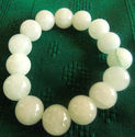 Natural Jade Bead Bracelet/12mm Jade White/Green t