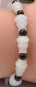 Natural Hetian Jade Bead Bracelet/White Barrel Bea
