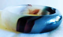 White/Black Hand Carved Jade Bangle/inside diam 63