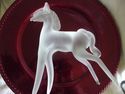 Vintage Fostoria Satin Glass Horse/9" tall by 8" w