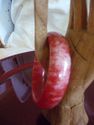Bloodstone  Hand Carved Jade Bangle/inside diam 63