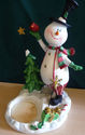 Snowman Tea Light Candle Stand