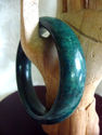 Natural Hand Carved Spruce Green Jade/Agate Bangle