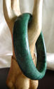 Natural Hand Carved Classic Green Jade Bangle/insi