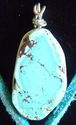 Large Navajo Turquoise Pendant/1 1/4" by 3/4"/from