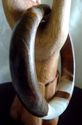 Hand Carved Natural Cream & Brown Jade Bangle/62mm