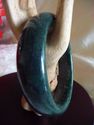 Pine Green  Hand Carved  Jade Bangle/inside diam 6