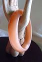 Peach Hand Carved Jade Opal Bangle/inside diam 63m