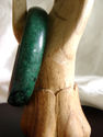 Natural Hand Carved Classic Green Jade Bangle/insi