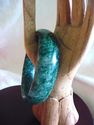 Green Hand Carved Jade Bangle/inside diam 65mm