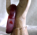 Natural Hand Carved Jade/Agate Bangle/inside diam 