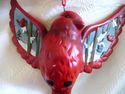 Hand Painted Folk Art Cardinal Ornament/4" by 4"