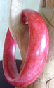 Bright Red Natural Jade Bangle/62mm inside diam