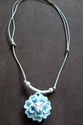 Handmade Ceramic Light Blue Peony Necklace
