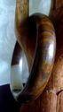 Hand Carved Natural Cream & Brown Jade Bangle/62mm