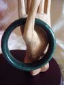 Pine Green  Hand Carved  Jade Bangle/inside diam 6