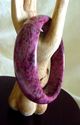 Magenta Hand Carved Jade Bangle/inside diam 64mm
