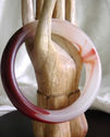 Natural Hand Carved Jade/Agate Bangle/65mm inside 