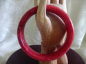 Natural Red Hand Carved Jade Bangle/63mm inside di