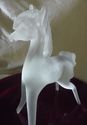 Vintage Fostoria Satin Glass Horse/9" tall by 8" w