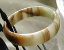 Natural Hand Carved Jade Bangle/62mm inside diam
