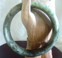 Classic Green Natural Hand Carved Jade Bangle/64 m