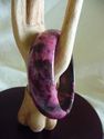 Dappled Mauve Hand Carved Jade Bangle/inside diame
