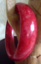 Natural Red Hand Carved Jade Bangle/63mm inside di