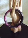 Dappled Mauve Hand Carved Jade Bangle/inside diame