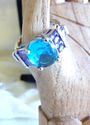 Blue Topaz & Amethyst Ring Set in Silver/Size 7 1/