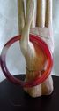 Hand Carved Jade/Agate Bangle/inside diameter 63mm
