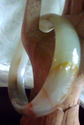 Hand Carved Natural Jade/Jadeite Bangle/62mm insid