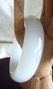  Hand Carved Pure White  Jade Bangle/inside diam 6