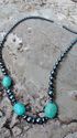 Navajo Hand Made Turquoise & Hemitite 20" Necklace