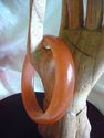 Peach Hand Carved Jade Opal Bangle/inside diam 63m