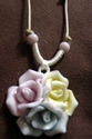 Triple Flower Handmade Ceramic Necklace