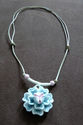 Handmade Ceramic Light Blue Peony Necklace