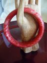 Bloodstone  Hand Carved Jade Bangle/inside diam 63