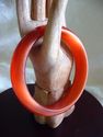 Rose Hand Carved Jade Opal Bangle/inside diam 63mm