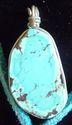 Large Navajo Turquoise Pendant/1 1/4" by 3/4"/from