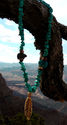 Navajo Hand Made Turquois  20"  Feather & Bear Fet