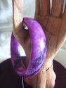 Violet Hand Carved Jade Bangle/inside diam 63mm