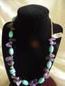 Navajo Native American Turquoise & Amethyst Neckla