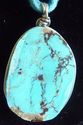 Large Navajo Turquoise Pendant/1 1/2" by 1"/from K