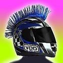 Motorcycle HELMET MOHAWK BLUE Hairy r's MotoX ATV 