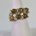 Vintage Estate Sterling Silver Ring Tourmalines si