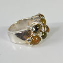 Vintage Estate Sterling Silver Ring Tourmalines si