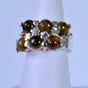 Vintage Estate Sterling Silver Ring Tourmalines si