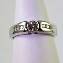 Vintage Estate 14K White Gold Diamond Wedding Ring