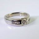 Vintage Estate 14K White Gold Diamond Wedding Ring